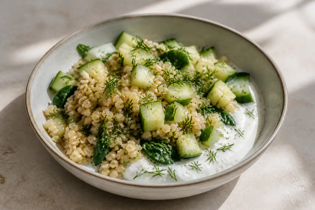 Algerian-Inspired Calcium-Support Yogurt Millet Cucumber Bowl