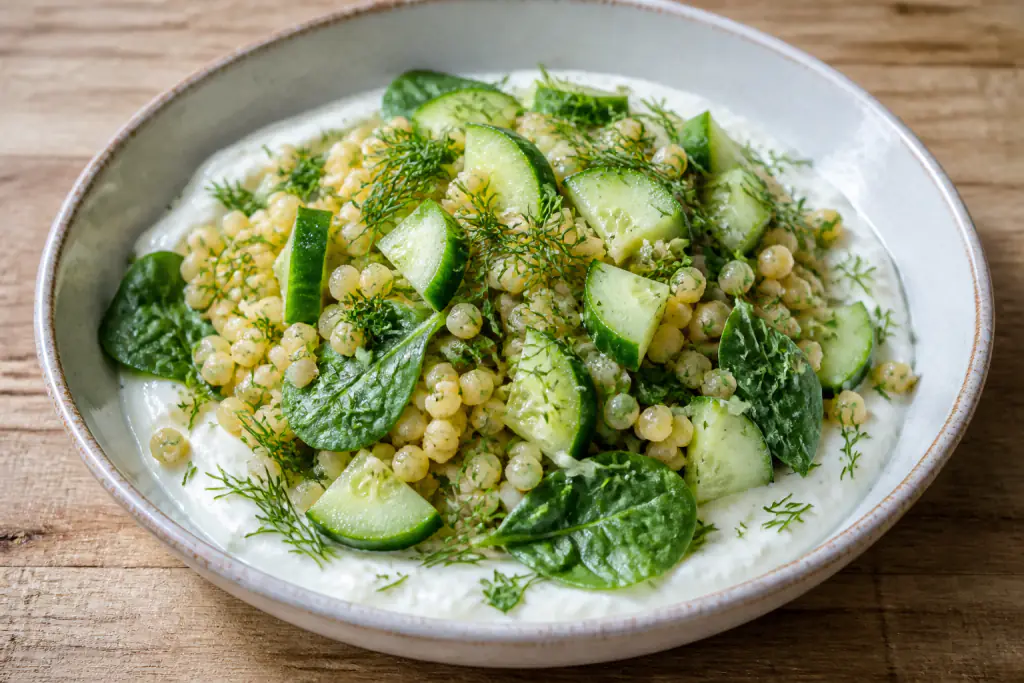 Armenian-Inspired Calcium-Support Yogurt Millet Cucumber Bowl