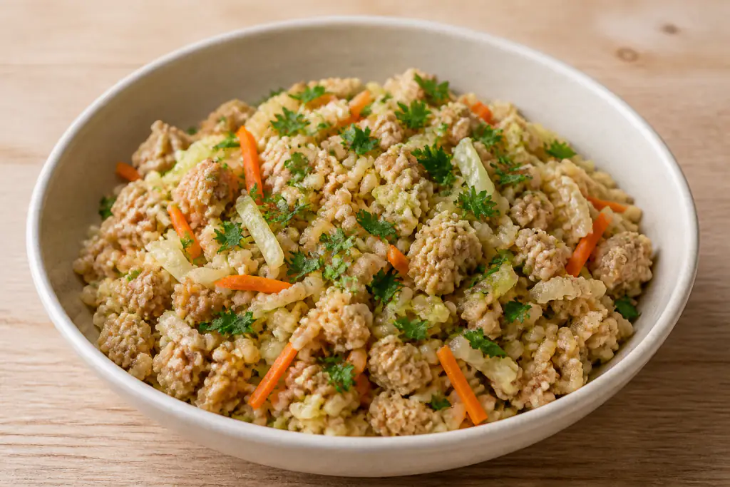 Armenian-Inspired Hypertension-Friendly Turkey Brown Rice Cabbage Bowl