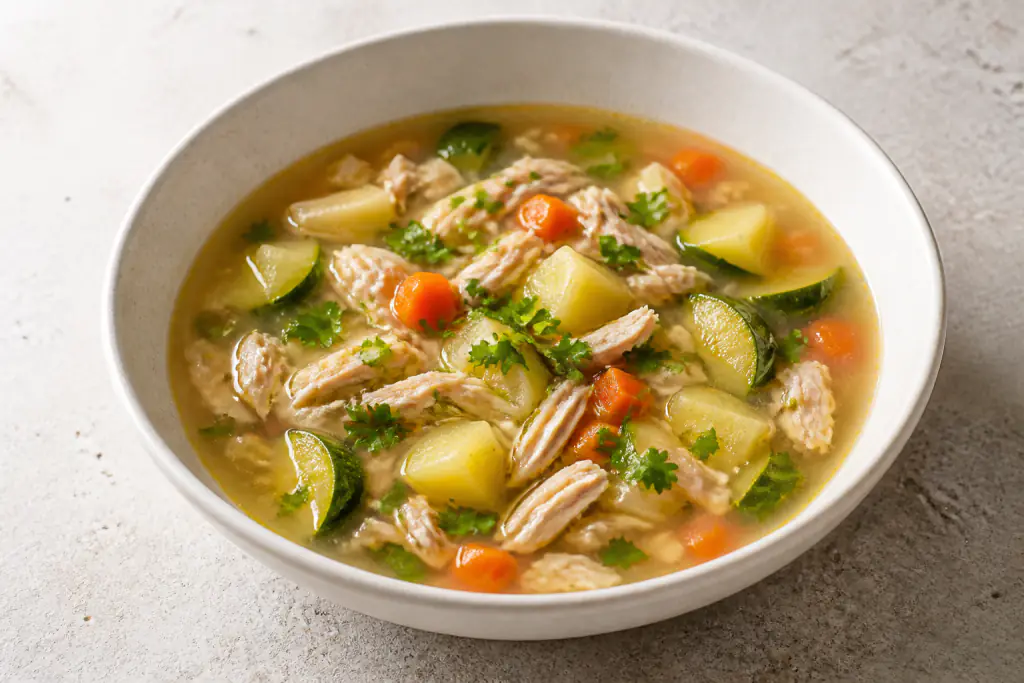Australian-Inspired GERD-Aware Turkey Potato Zucchini Soup