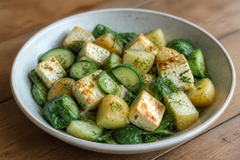 Austrian-Inspired Calcium-Support Paneer Potato Cucumber Bowl