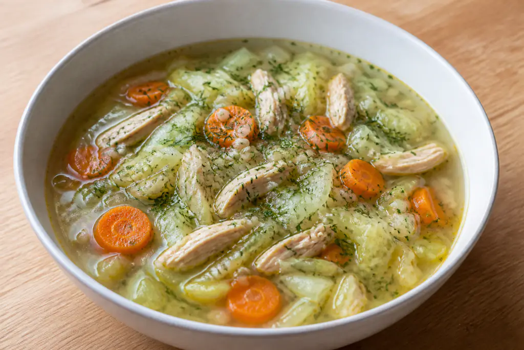 Austrian-Inspired Hypertension-Friendly Chicken Oat Cabbage Soup