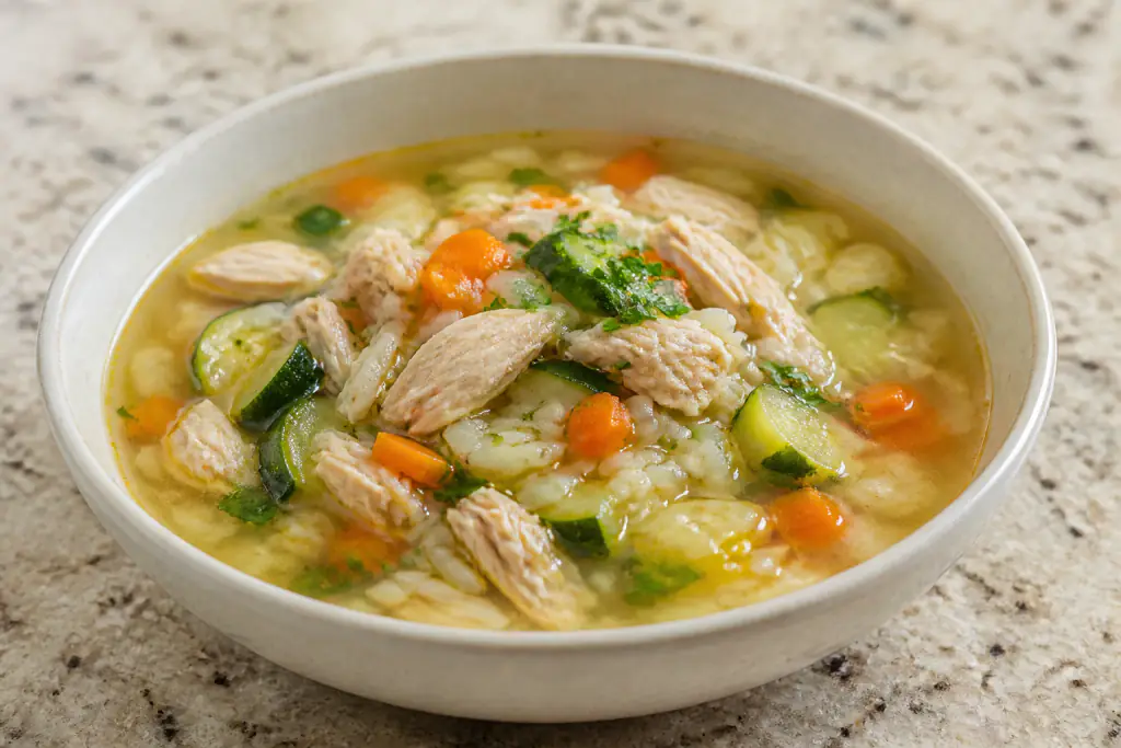 Azerbaijani-Inspired GERD-Aware Chicken Rice Carrot Soup