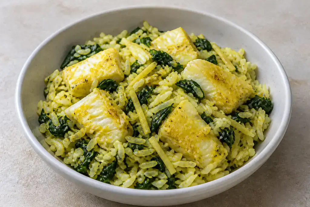 Bangladeshi White Fish Spinach Rice