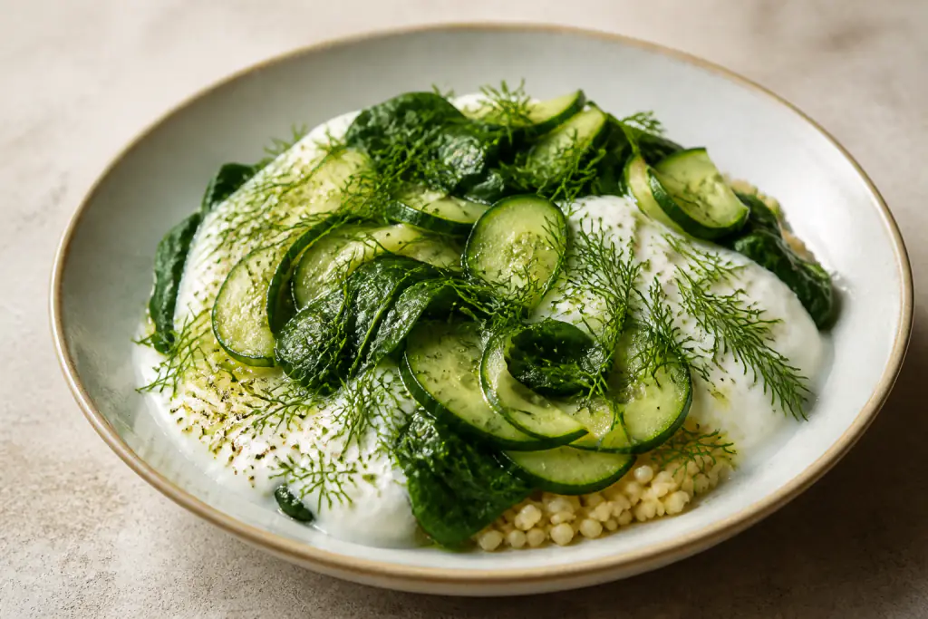 Basque-Inspired Calcium-Support Yogurt Millet Cucumber Bowl