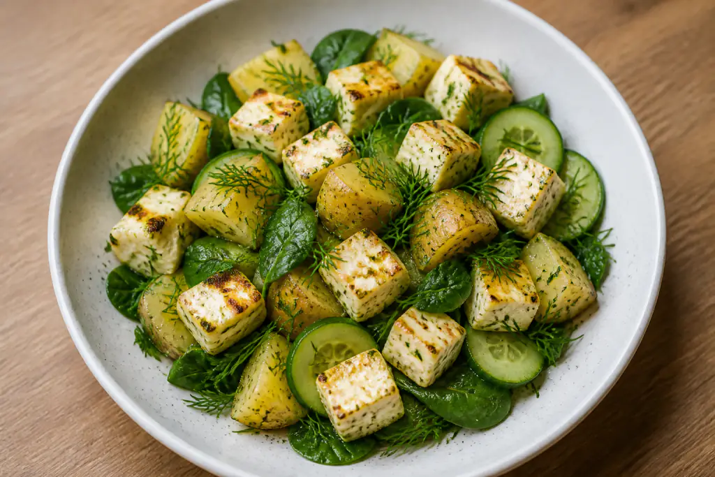 Belgian-Inspired Calcium-Support Paneer Potato Cucumber Bowl