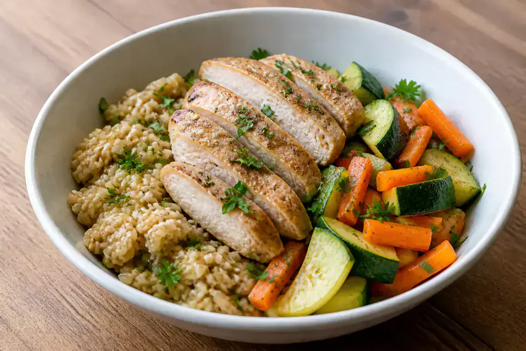 Brazilian Fatty-Liver-Caution Chicken Oat Vegetable Bowl