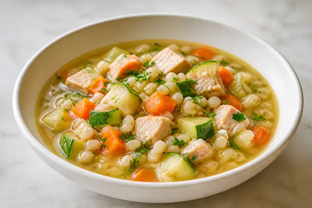 Brazilian Hypertension-Friendly Turkey Barley Vegetable Soup