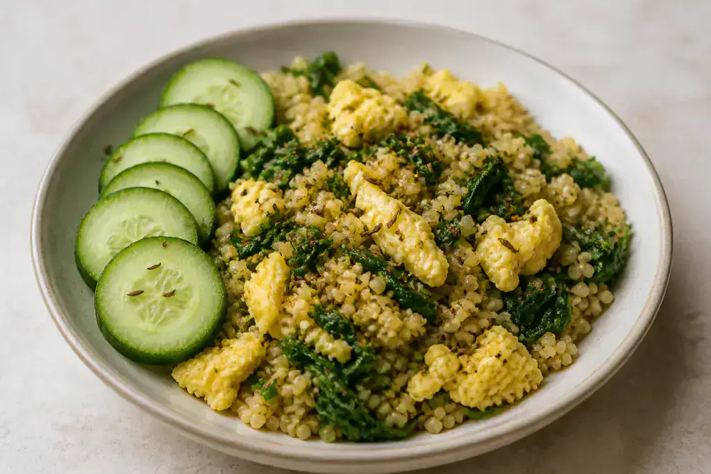 Brazilian PCOS-Friendly Egg Millet Spinach Breakfast