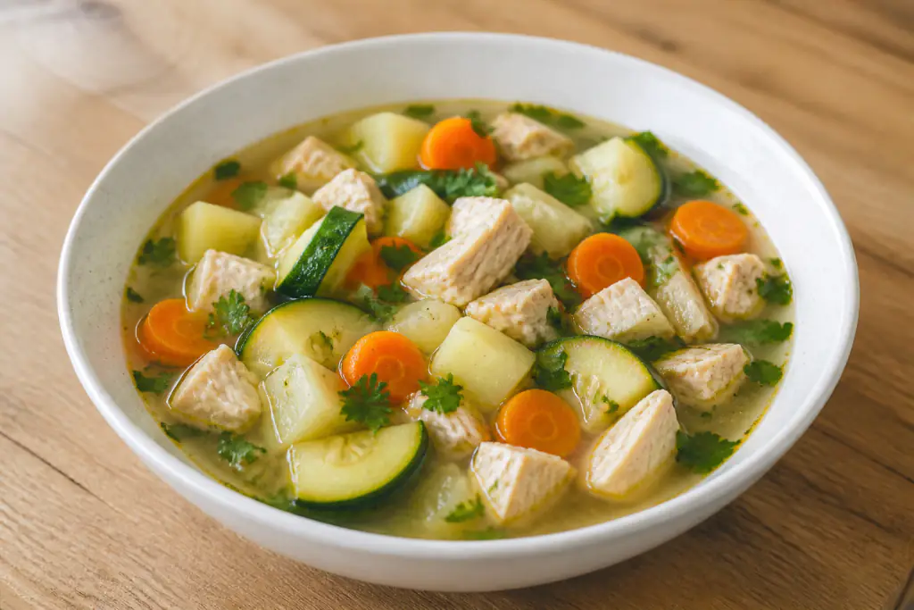 Costa Rican-Inspired GERD-Aware Turkey Potato Zucchini Soup