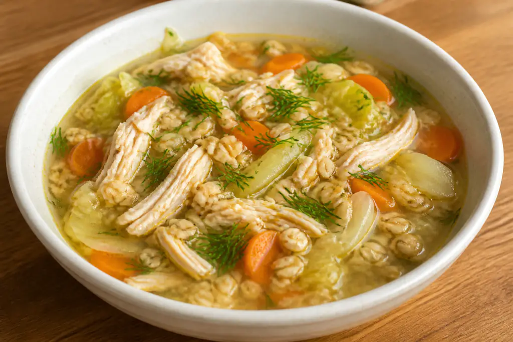 Costa Rican-Inspired Hypertension-Friendly Chicken Oat Cabbage Soup