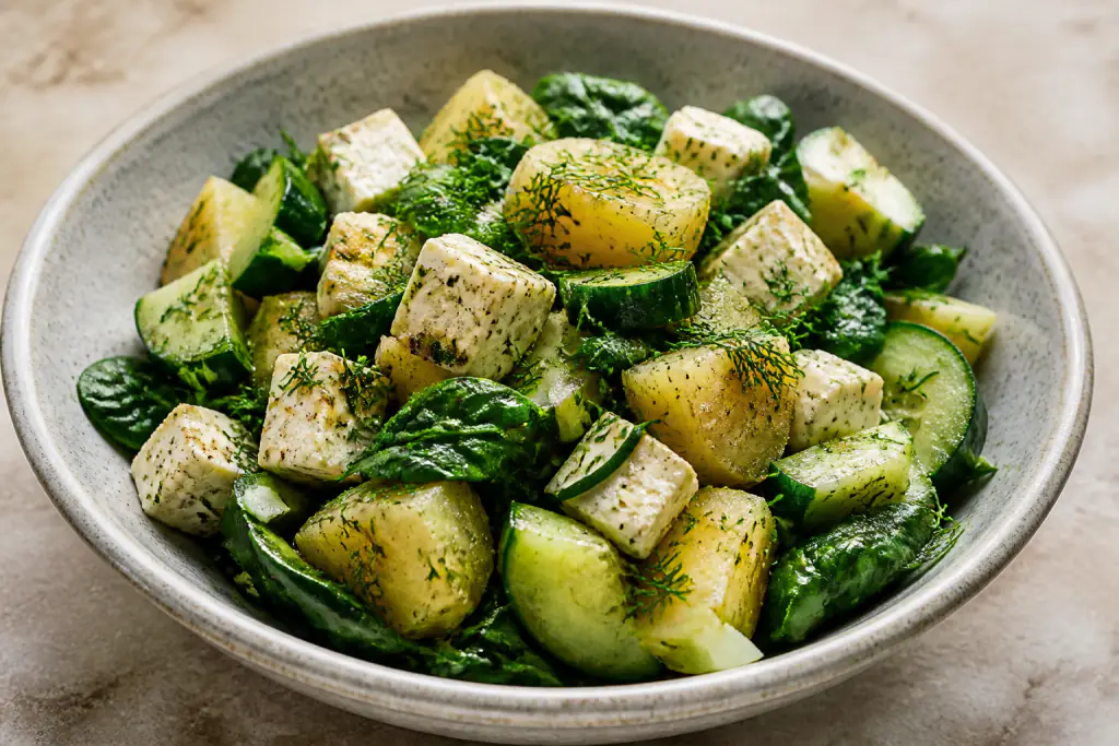 Croatian-Inspired Calcium-Support Paneer Potato Cucumber Bowl