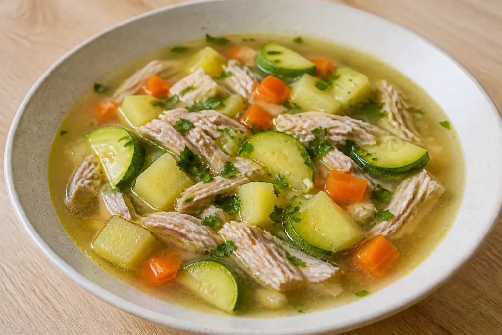 Croatian-Inspired GERD-Aware Turkey Potato Zucchini Soup