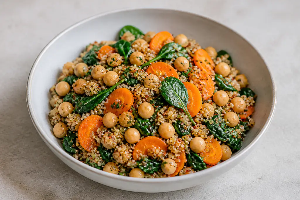 Croatian-Inspired Vegan Chickpea Quinoa Carrot Bowl