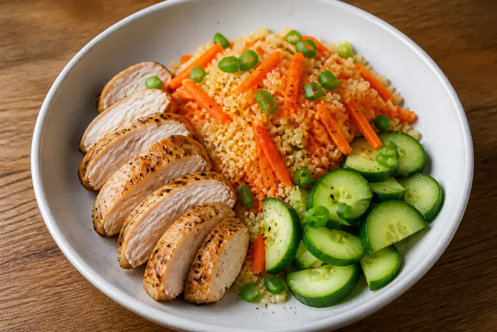 Czech-Inspired Low-FODMAP-Style Turkey Quinoa Carrot Plate