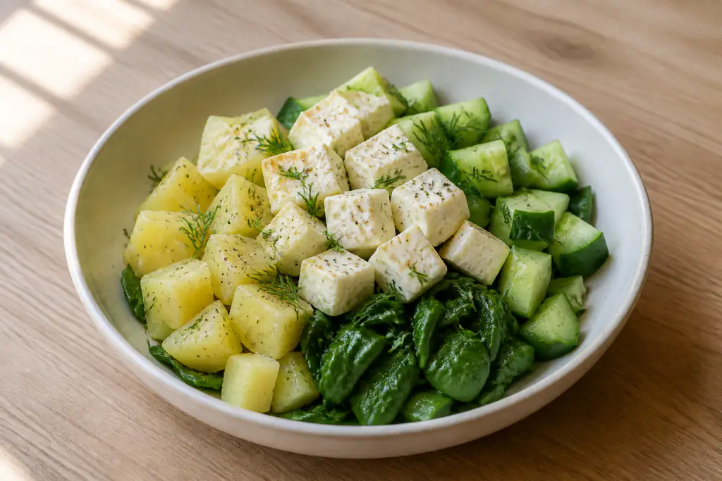 Danish-Inspired Calcium-Support Paneer Potato Cucumber Bowl