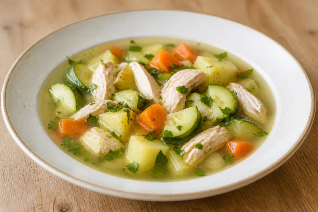 Danish-Inspired GERD-Aware Turkey Potato Zucchini Soup