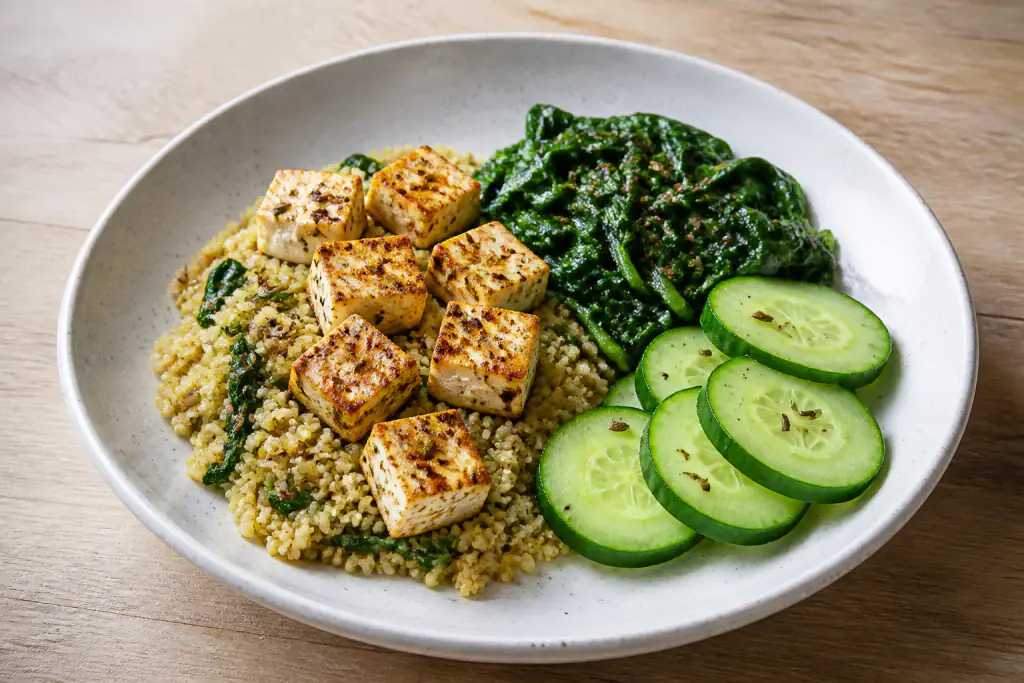 Dutch-Inspired PCOS-Friendly Paneer Millet Spinach Plate