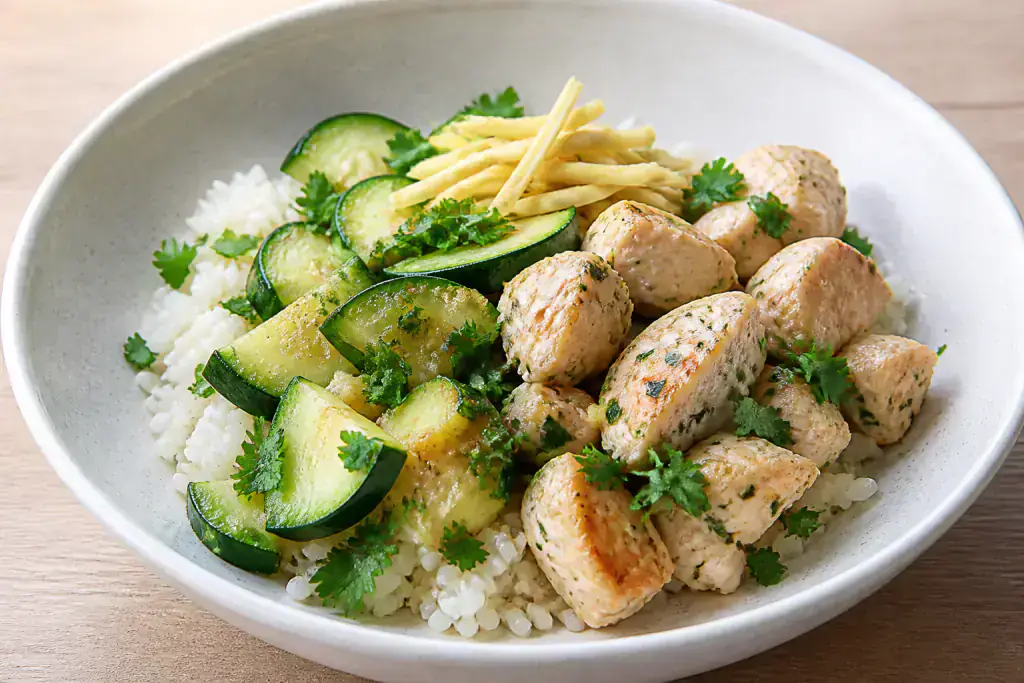 Egyptian GERD-Aware Chicken Rice Zucchini Bowl