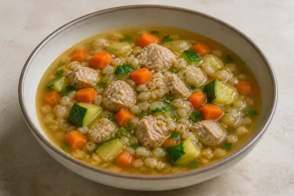 Egyptian Hypertension-Friendly Turkey Barley Vegetable Soup