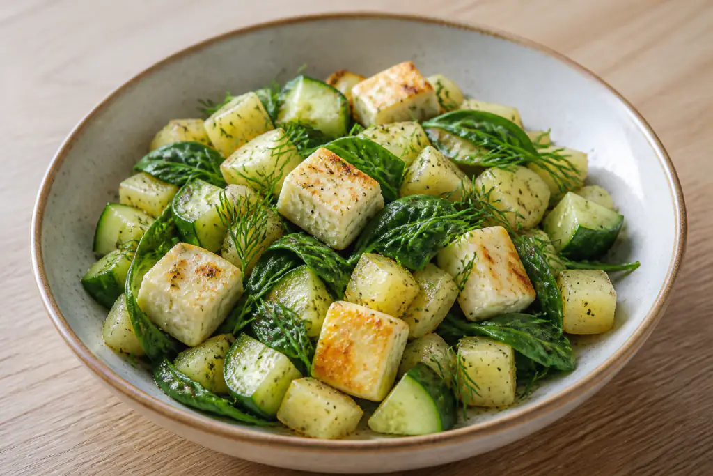 Estonian-Inspired Calcium-Support Paneer Potato Cucumber Bowl
