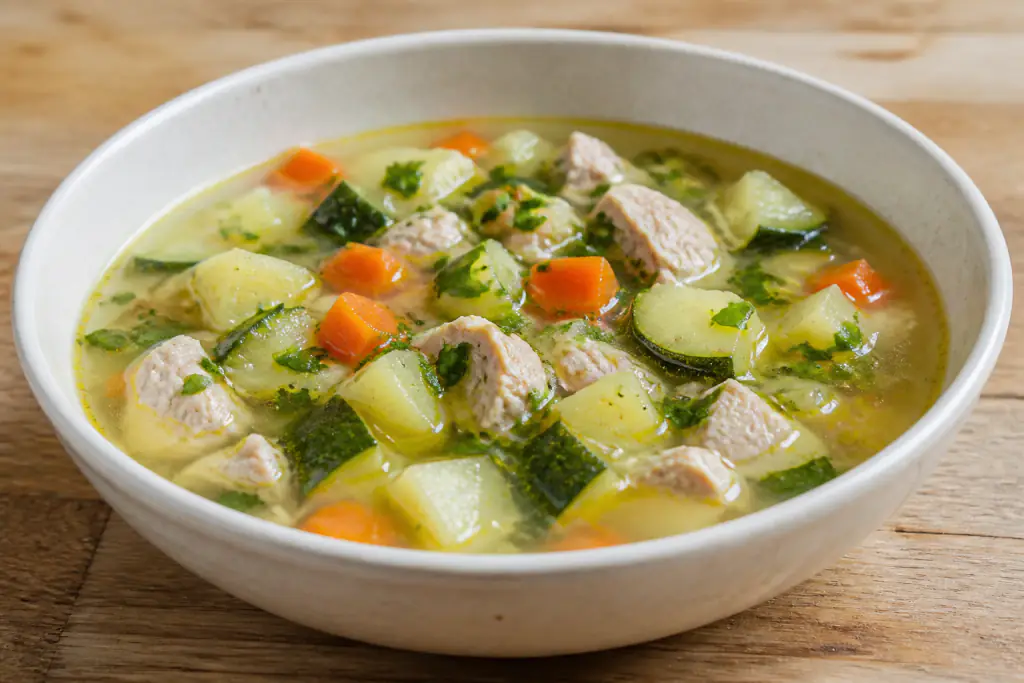 Estonian-Inspired GERD-Aware Turkey Potato Zucchini Soup
