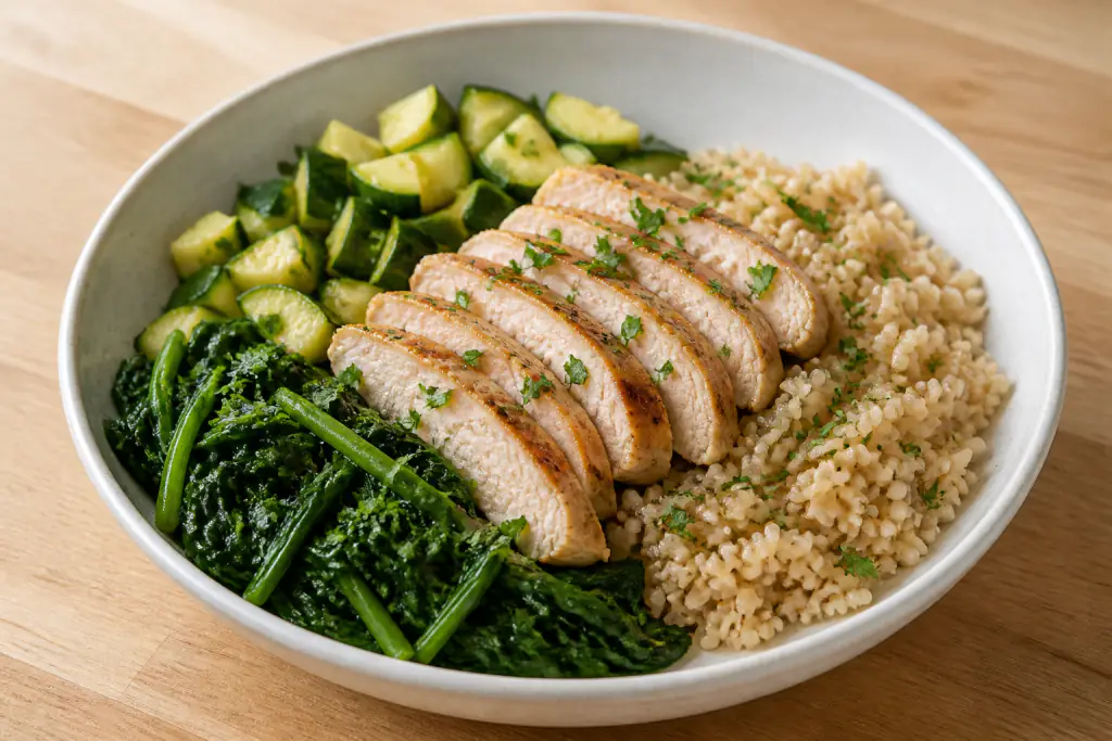 Fijian-Inspired Fatty-Liver-Caution Turkey Brown Rice Greens Bowl