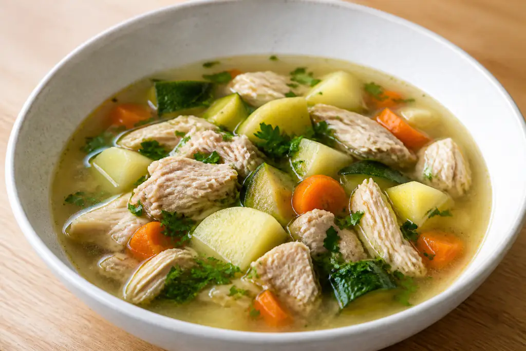 Fijian-Inspired GERD-Aware Turkey Potato Zucchini Soup