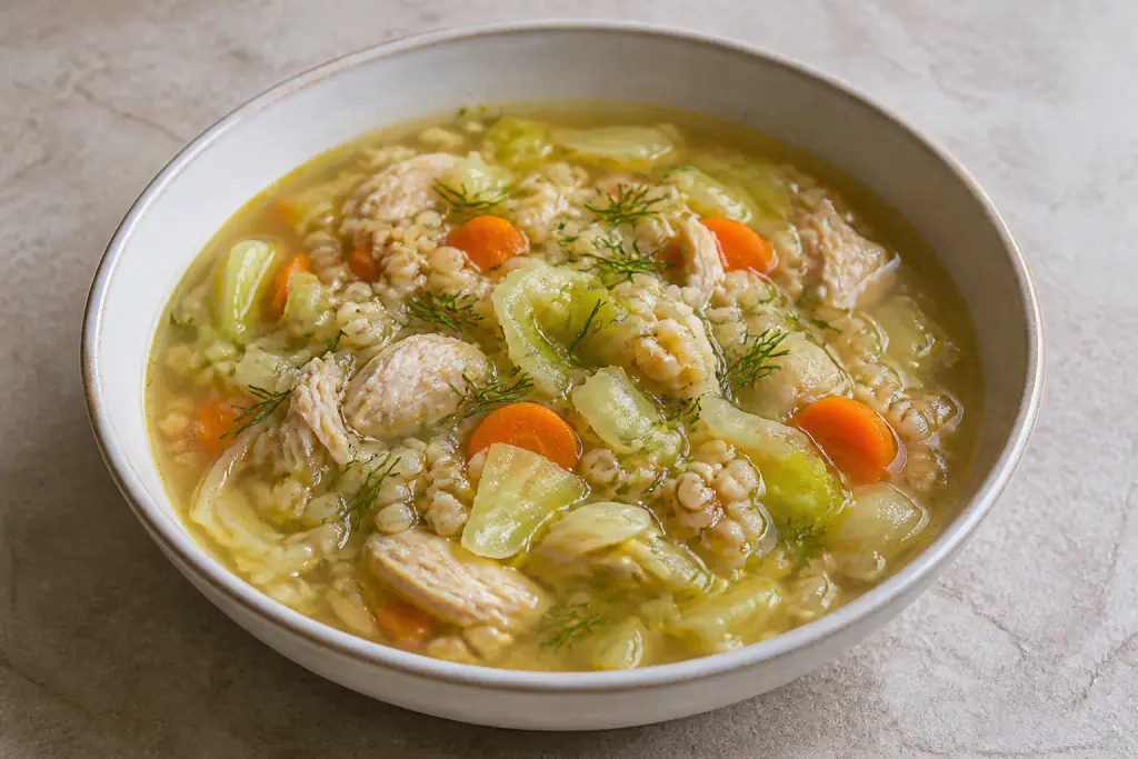 Fijian-Inspired Hypertension-Friendly Chicken Oat Cabbage Soup