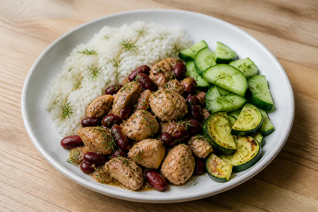 Fijian-Inspired Kidney-Caution Chicken Rice Cucumber Plate