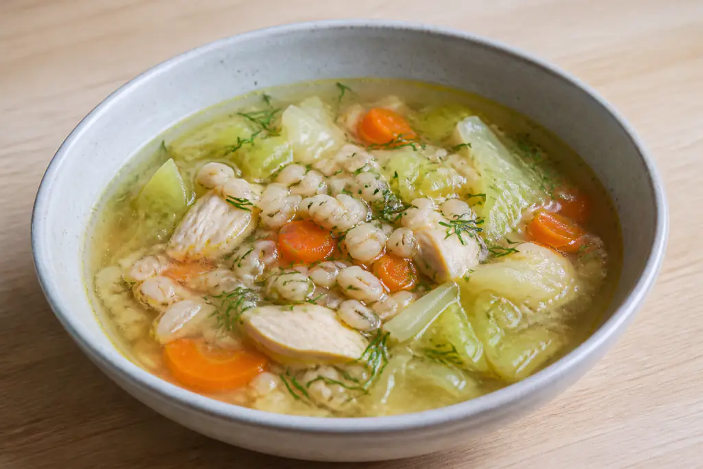 Finnish-Inspired Hypertension-Friendly Chicken Oat Cabbage Soup