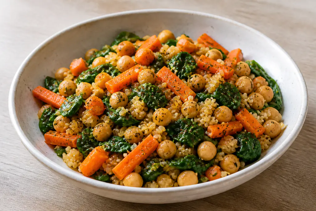 Finnish-Inspired Vegan Chickpea Quinoa Carrot Bowl