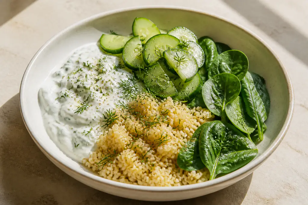 Georgian-Inspired Calcium-Support Yogurt Millet Cucumber Bowl