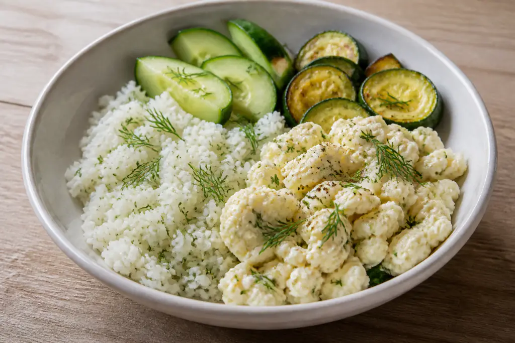 Hungarian-Inspired Kidney-Caution Egg White Rice Zucchini Bowl