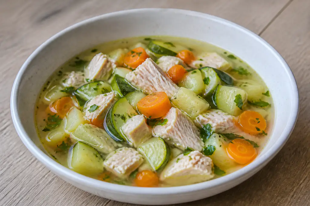 Icelandic-Inspired GERD-Aware Turkey Potato Zucchini Soup