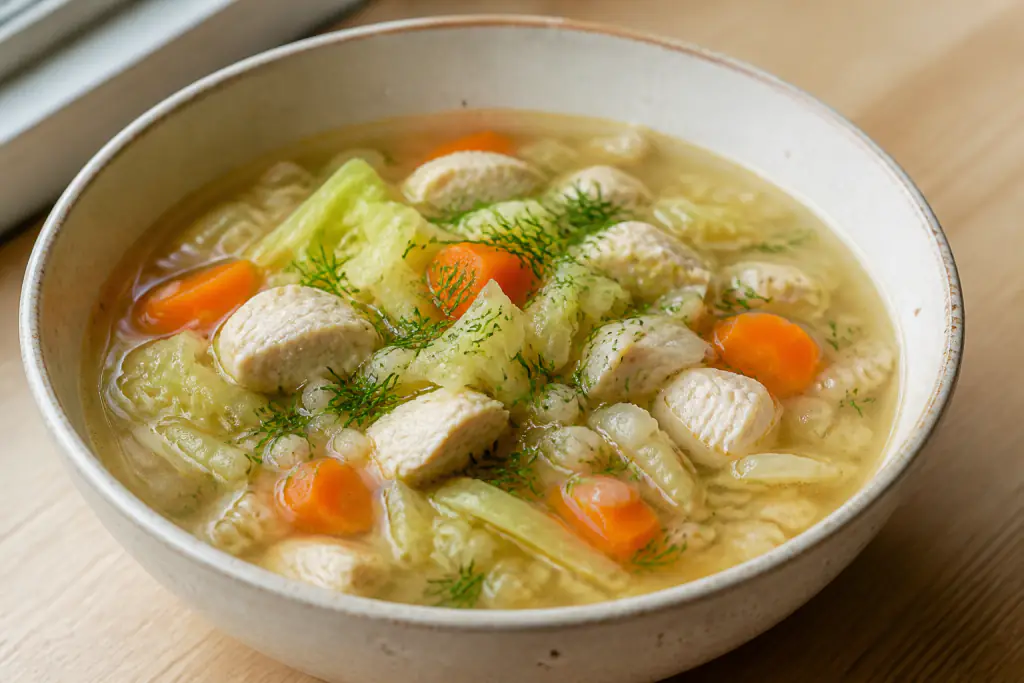 Icelandic-Inspired Hypertension-Friendly Chicken Oat Cabbage Soup