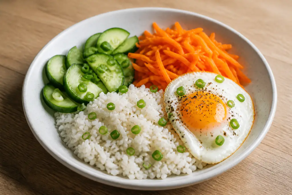 Icelandic-Inspired Low-FODMAP-Style Egg Rice Carrot Bowl