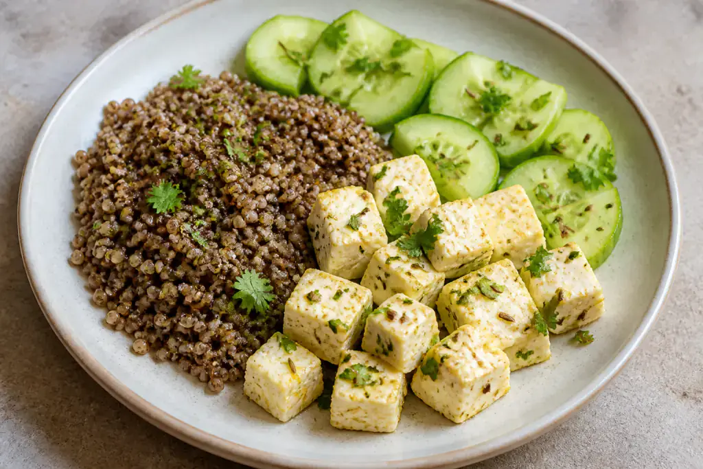 Finger-Millet Paneer Cucumber Plate