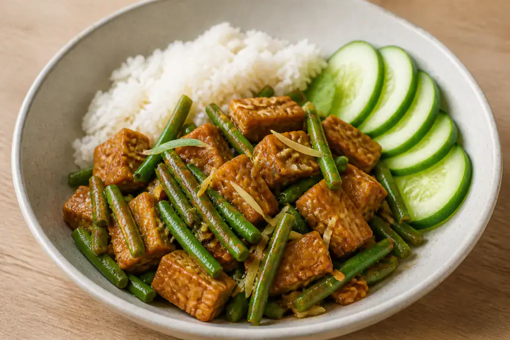 Indonesian Tempeh Green Bean Bowl