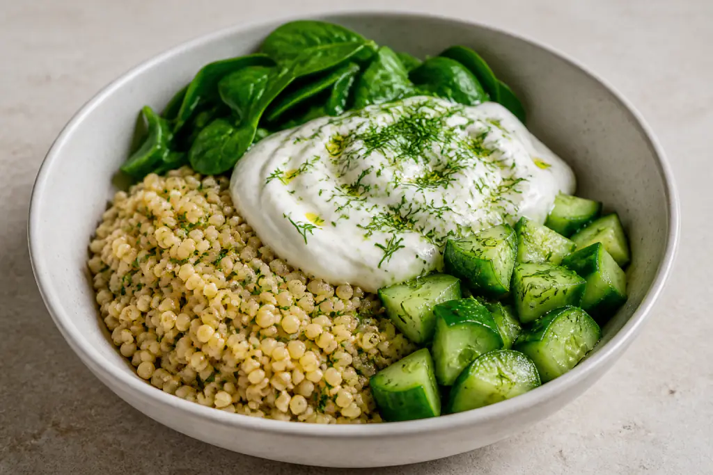 Iraqi-Inspired Calcium-Support Yogurt Millet Cucumber Bowl