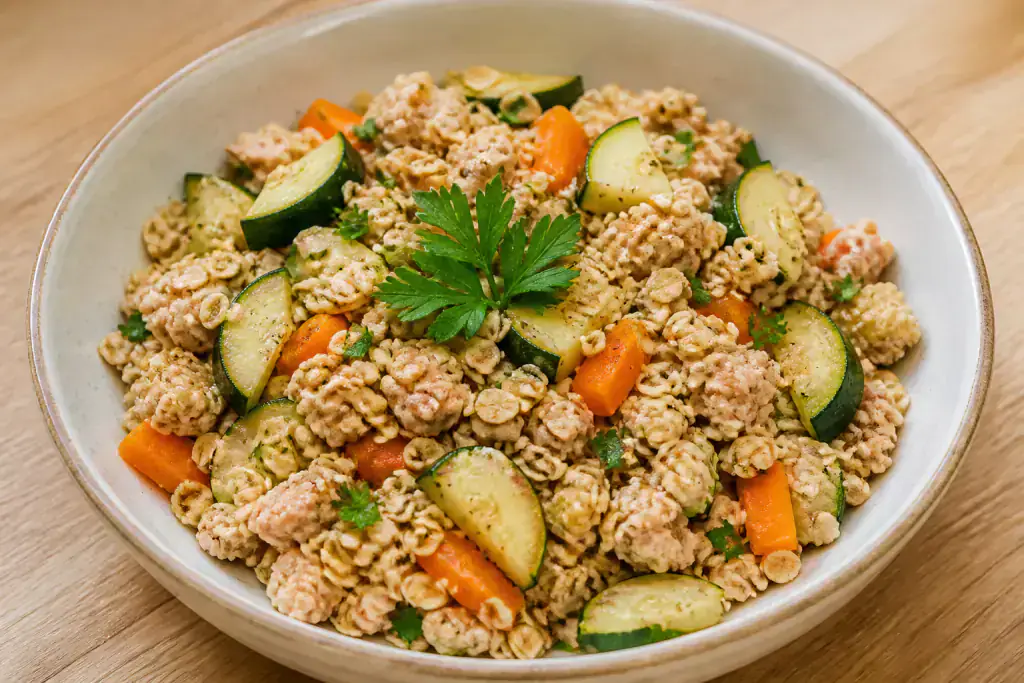 Italian-Inspired Fatty-Liver-Caution Turkey Oat Zucchini Bowl