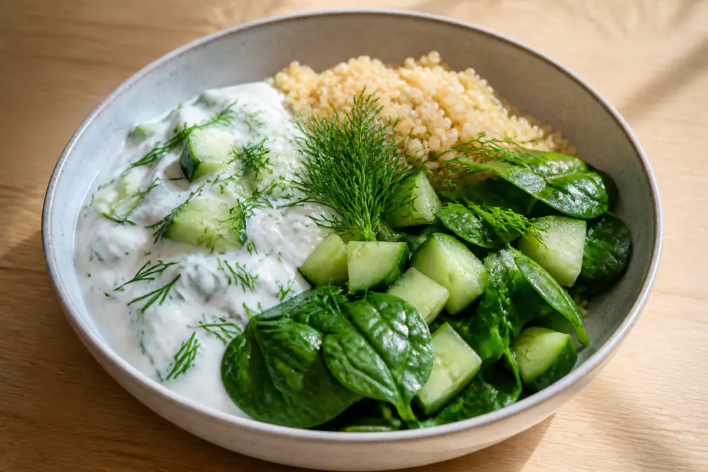 Kenyan-Inspired Calcium-Support Yogurt Millet Cucumber Bowl