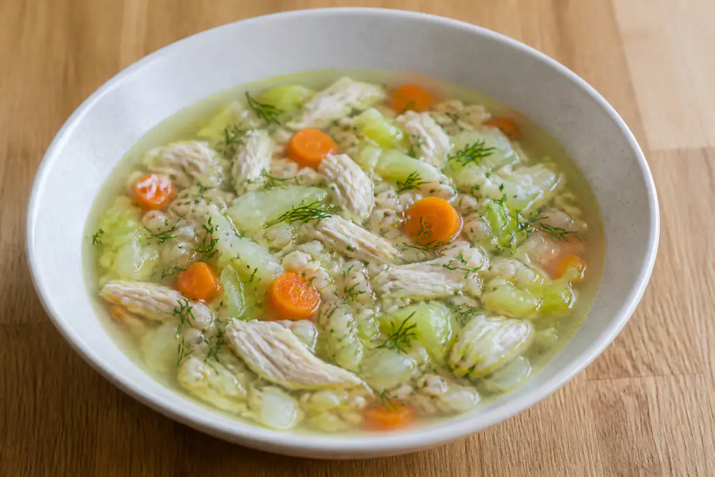 Latvian-Inspired Hypertension-Friendly Chicken Oat Cabbage Soup