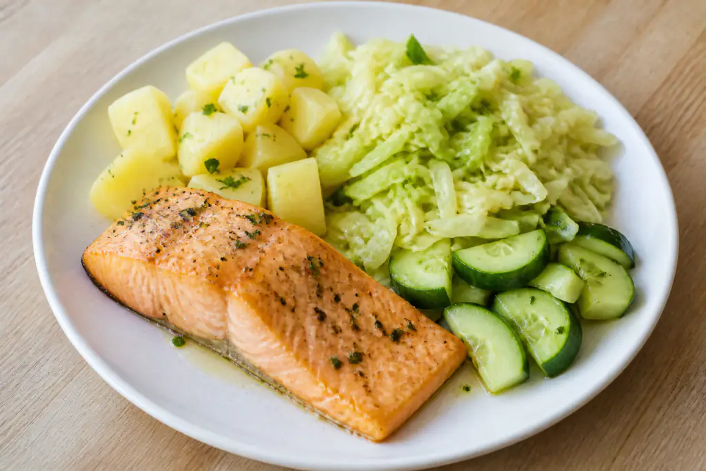 Malagasy-Inspired Heart-Healthy Salmon Potato Cabbage Plate