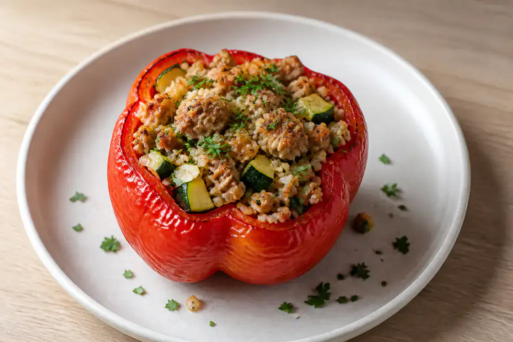Mediterranean Turkey Stuffed Peppers