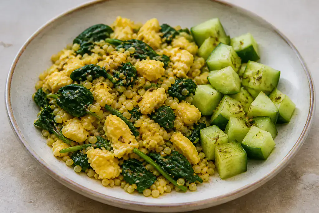 Mexican PCOS-Friendly Egg Millet Spinach Breakfast