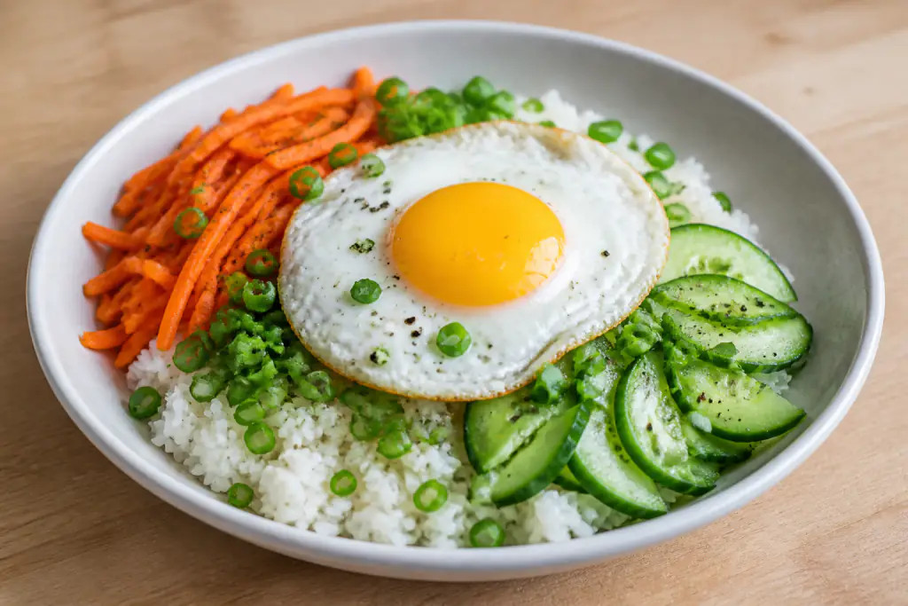 Moldovan-Inspired Low-FODMAP-Style Egg Rice Carrot Bowl
