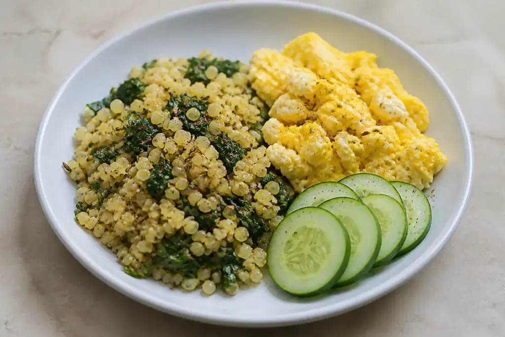 Nepali Egg Millet Spinach Plate