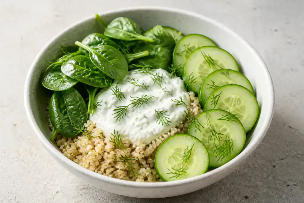 Nepali-Inspired Calcium-Support Yogurt Quinoa Cucumber Bowl