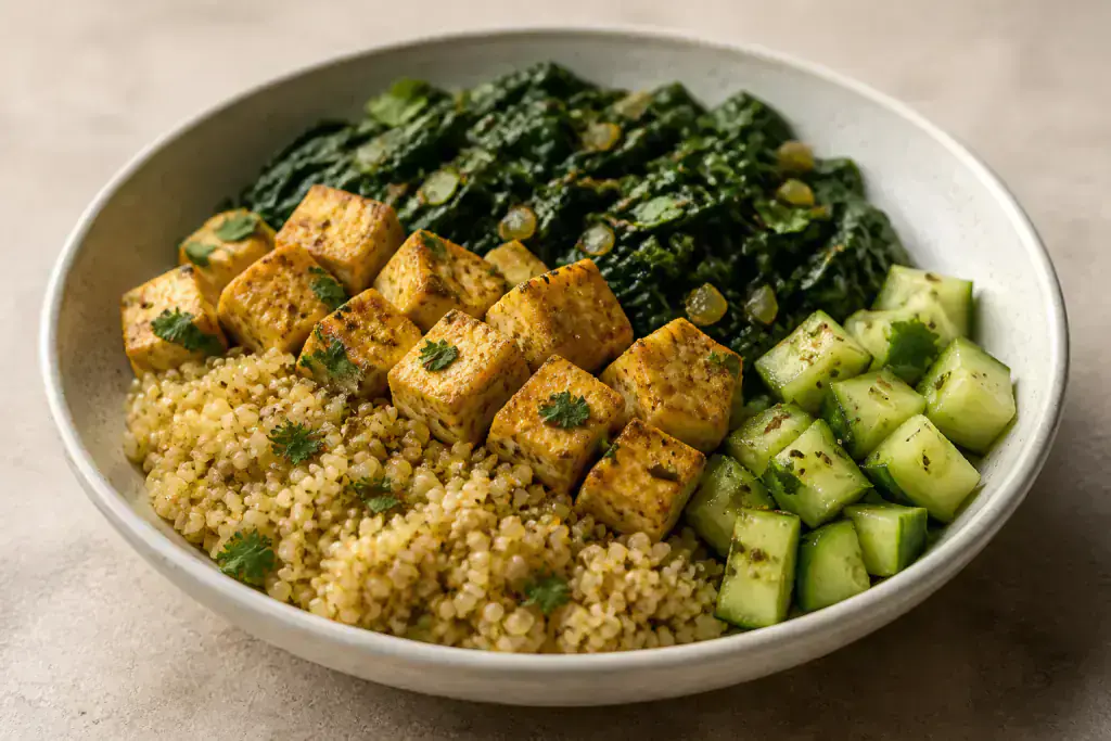 Nepali-Inspired PCOS-Friendly Tofu Millet Greens Bowl